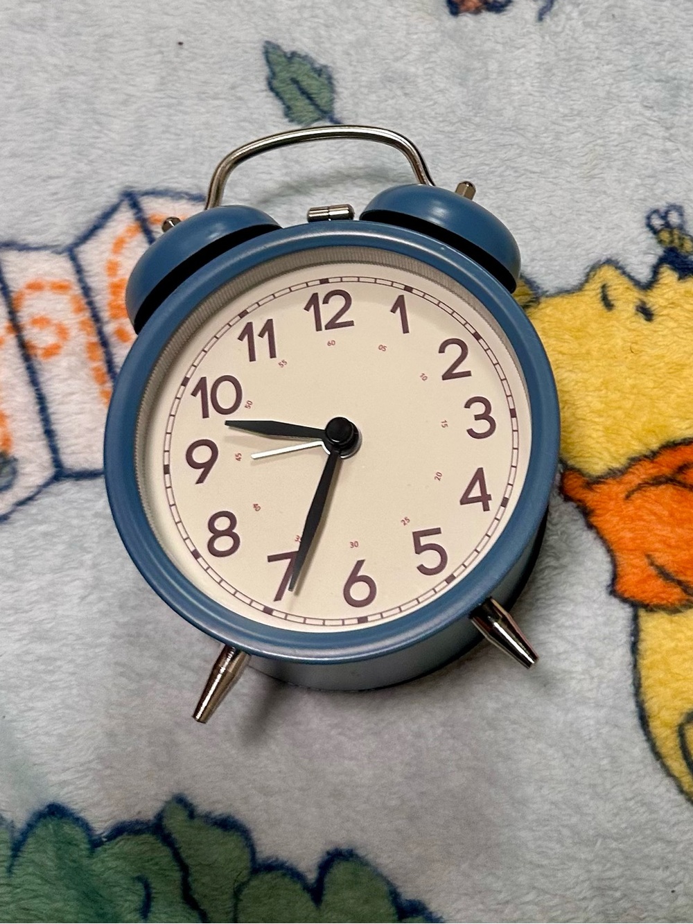 (New) Blue Twin Bell Analog Alarm Clock